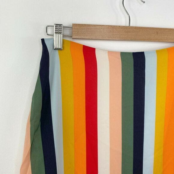 Cupcakes and Cashmere Pippa Multi Stripe A-Line Midi Skirt Women's Size 6 - Picture 4 of 10